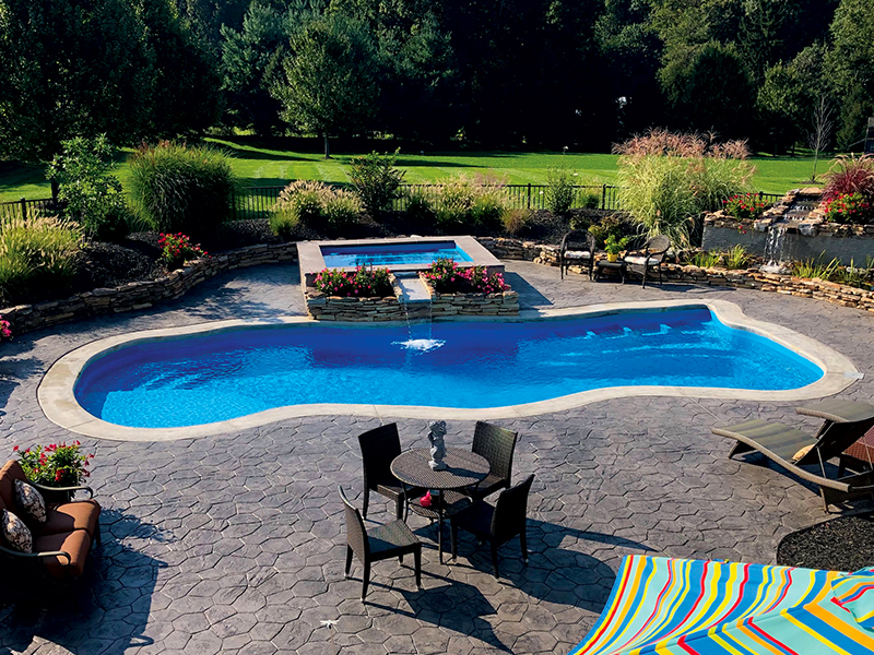 natural fiberglass pool