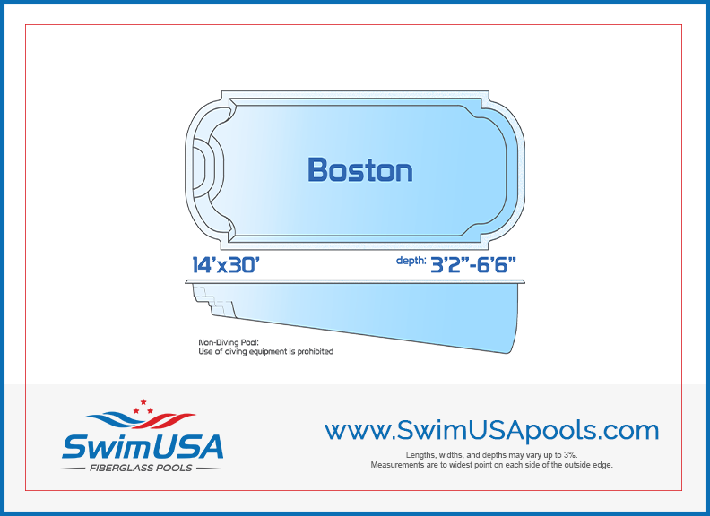 Boston medium classic inground fiberglass pool