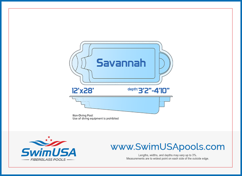 savannah small classic inground fiberglass pool