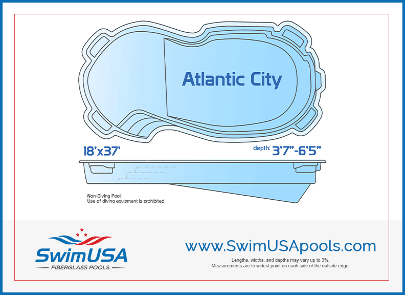 Atlantic City jumbo free form inground fiberglass pool