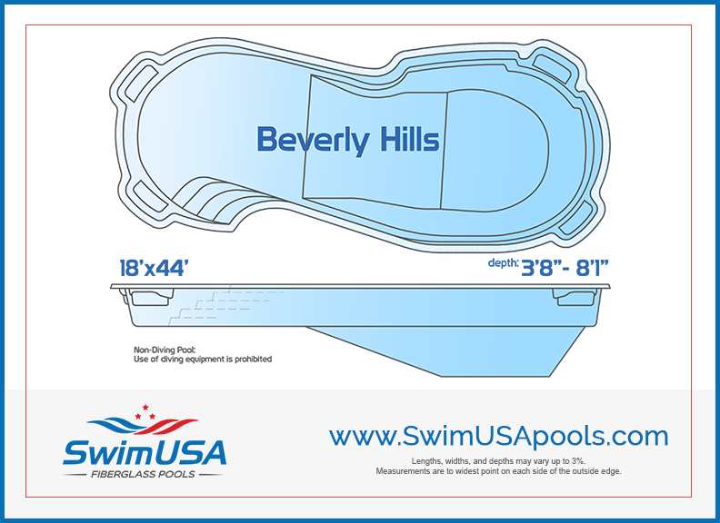 Beverly Hills jumbo freeform inground fiberglass pool