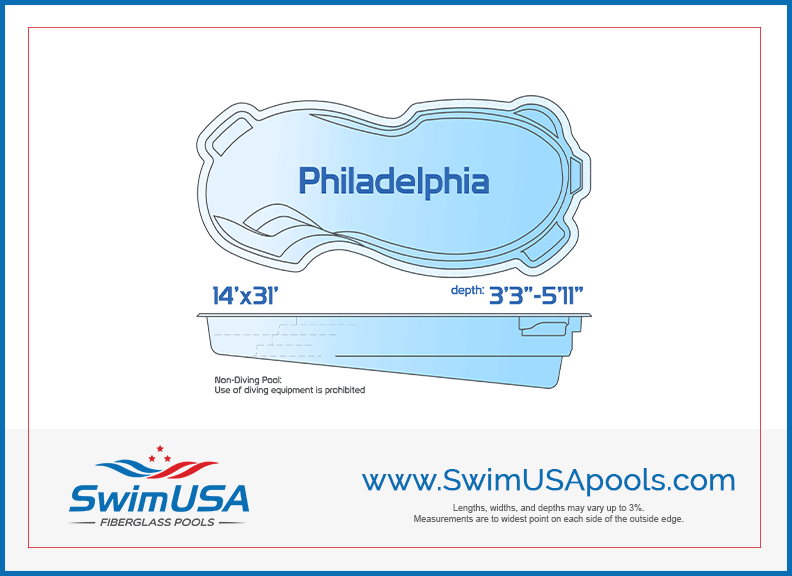 Philadelphia medium freeform inground fiberglass pool