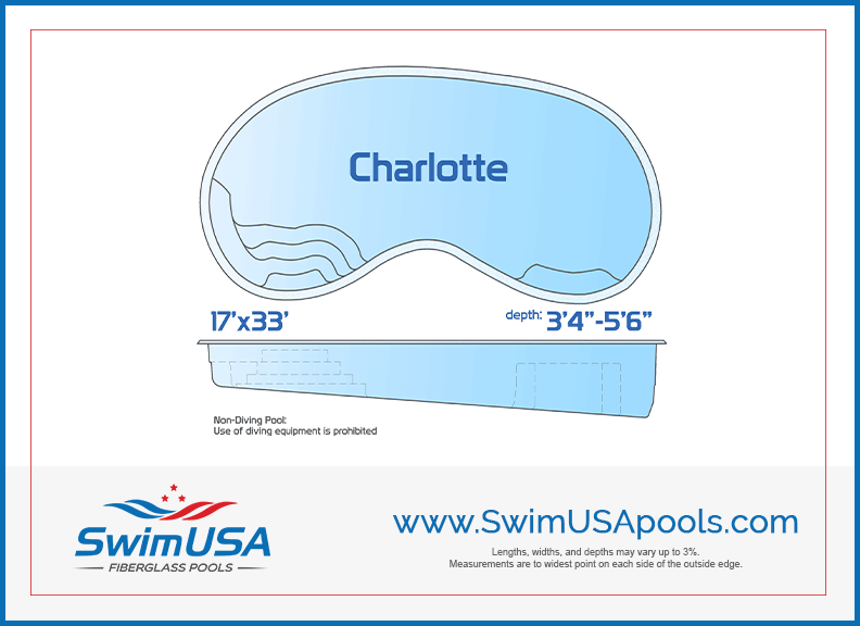 Charlotte jumbo kidney inground fiberglass pool