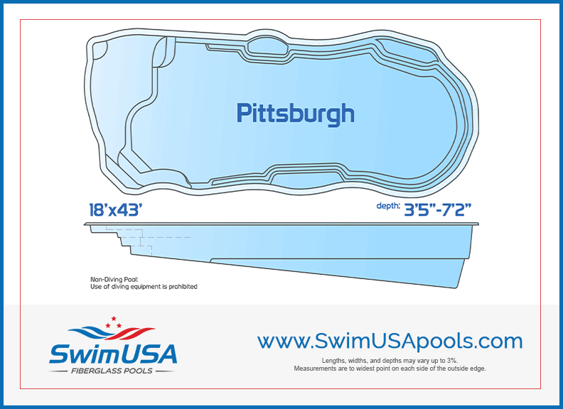 Pittsburgh jumbo large natural inground fiberglass pool