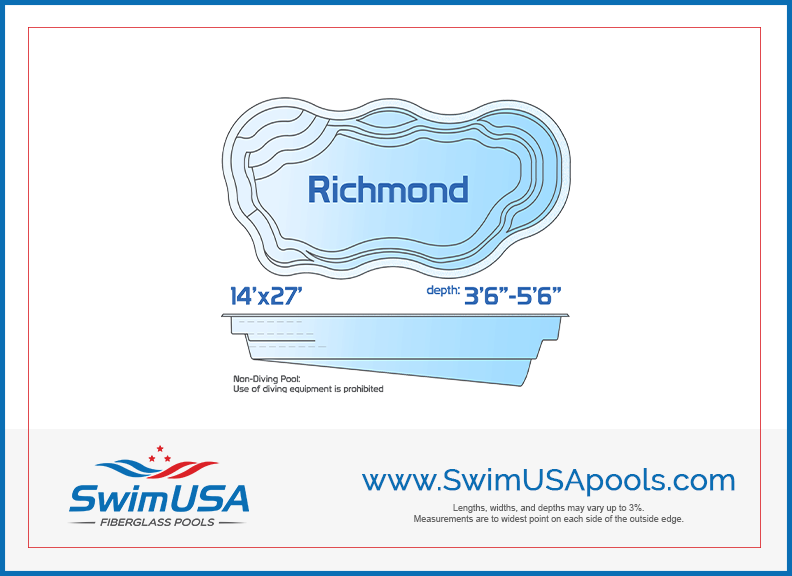 Richmond freeform medium inground fiberglass pool