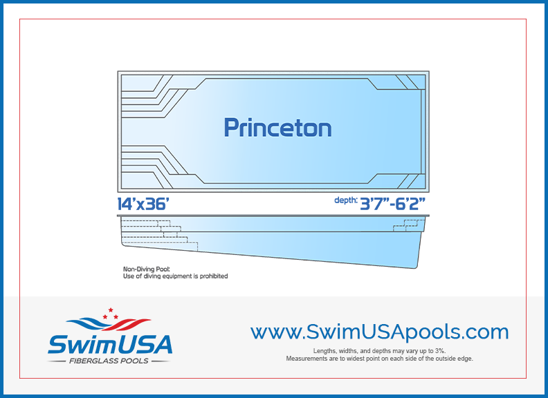 Princeton medium rectangle inground fiberglass pool